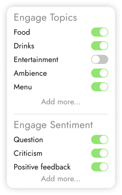 Engage Topics and Sentiment